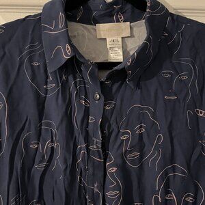 Corey Lynn Calter Blue Wide Leg Jumpsuit Size L